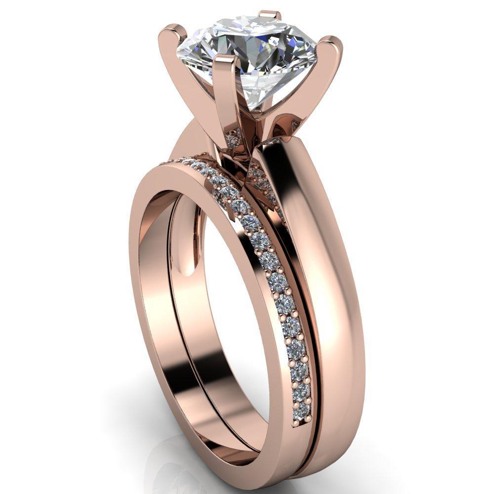 Half Carat Solitaire Diamond Ring - Flat Band Design