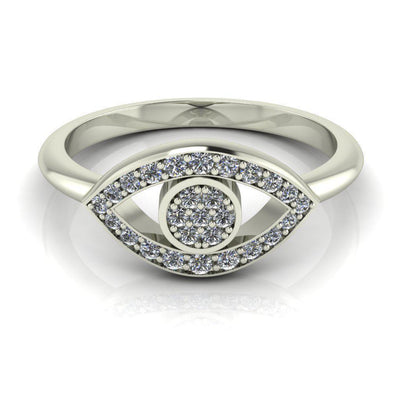 Anastasia Natural Round Brilliant Pave Diamond Eye Custom Ring-Custom-Made Jewelry-Fire & Brilliance ®