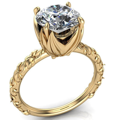 Angela Round Moissanite Juliette Rosa Ring-Custom-Made Jewelry-Fire & Brilliance ®