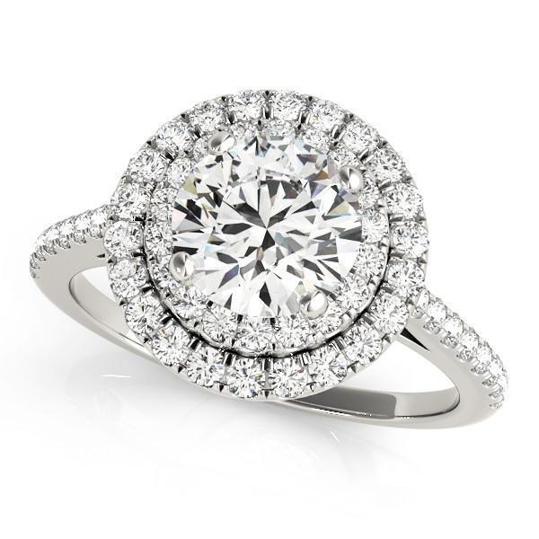 Anita Round Moissanite Double Halo Engagement Ring-Custom-Made Jewelry-Fire & Brilliance ®