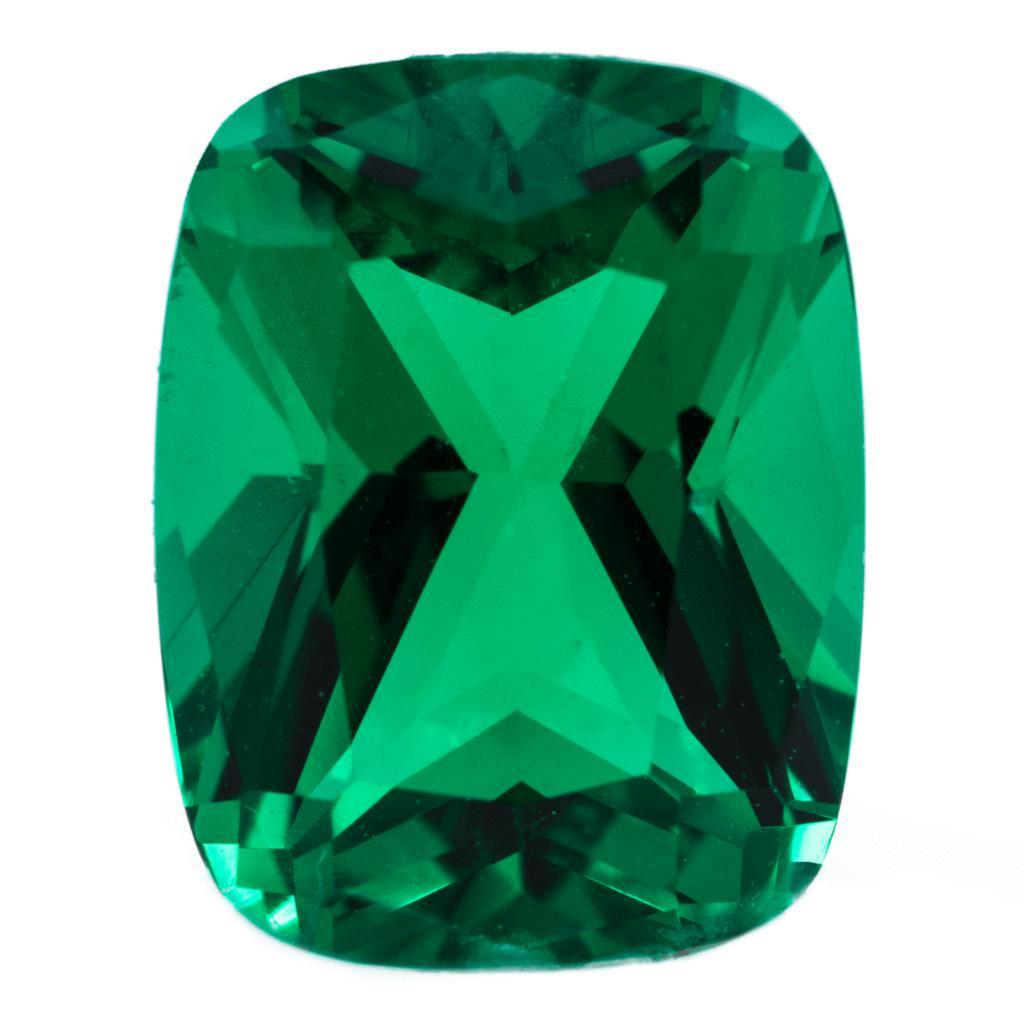 Antique Cushion FAB Lab-Grown Emerald Gems-FIRE & BRILLIANCE