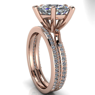 Ariane Trillion Moissanite Diamond Dipped Shank Triangle Ring-Custom-Made Jewelry-Fire & Brilliance ®