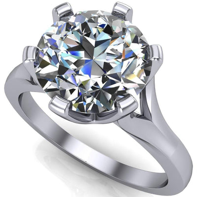 Artura Round Moissanite 6 Prong Split Shank Ring-Custom-Made Jewelry-Fire & Brilliance ®