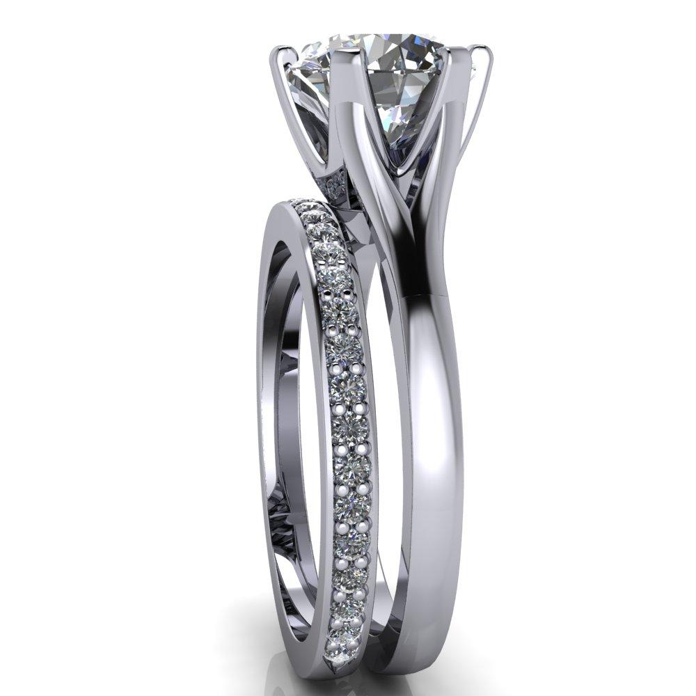 Artura Round Moissanite 6 Prong Split Shank Ring-Custom-Made Jewelry-Fire & Brilliance ®
