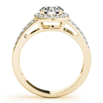 Ashlee Round Moissanite Halo 4 Double Prong Split Shank Engagement Ring-Custom-Made Jewelry-Fire & Brilliance ®
