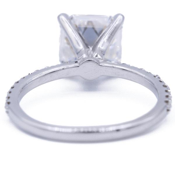 Asscher Moissanite 4 Prongs Diamond Accent Ice Solitaire Ring-Solitaire Ring-Fire & Brilliance ®