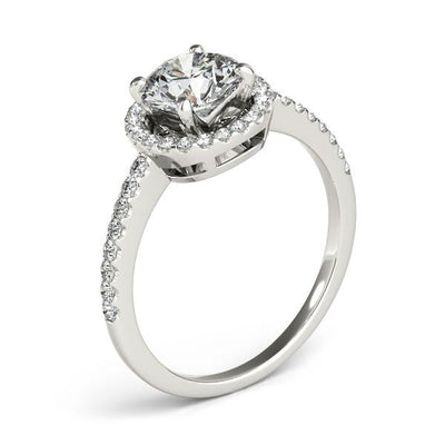 Auden Round Moissanite Halo Engagement Ring-Custom-Made Jewelry-Fire & Brilliance ®