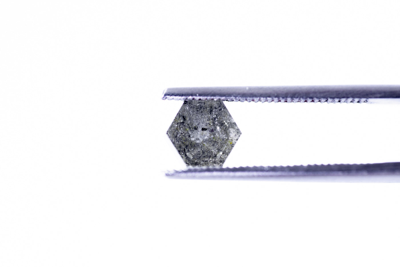 Salt & Pepper Hexagon Step Cut Diamond Faceted FAB Moissanite Loose Stone