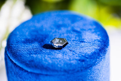 Salt & Pepper Elongated Hexagon Step Cut Diamond Faceted FAB Moissanite Loose Stone