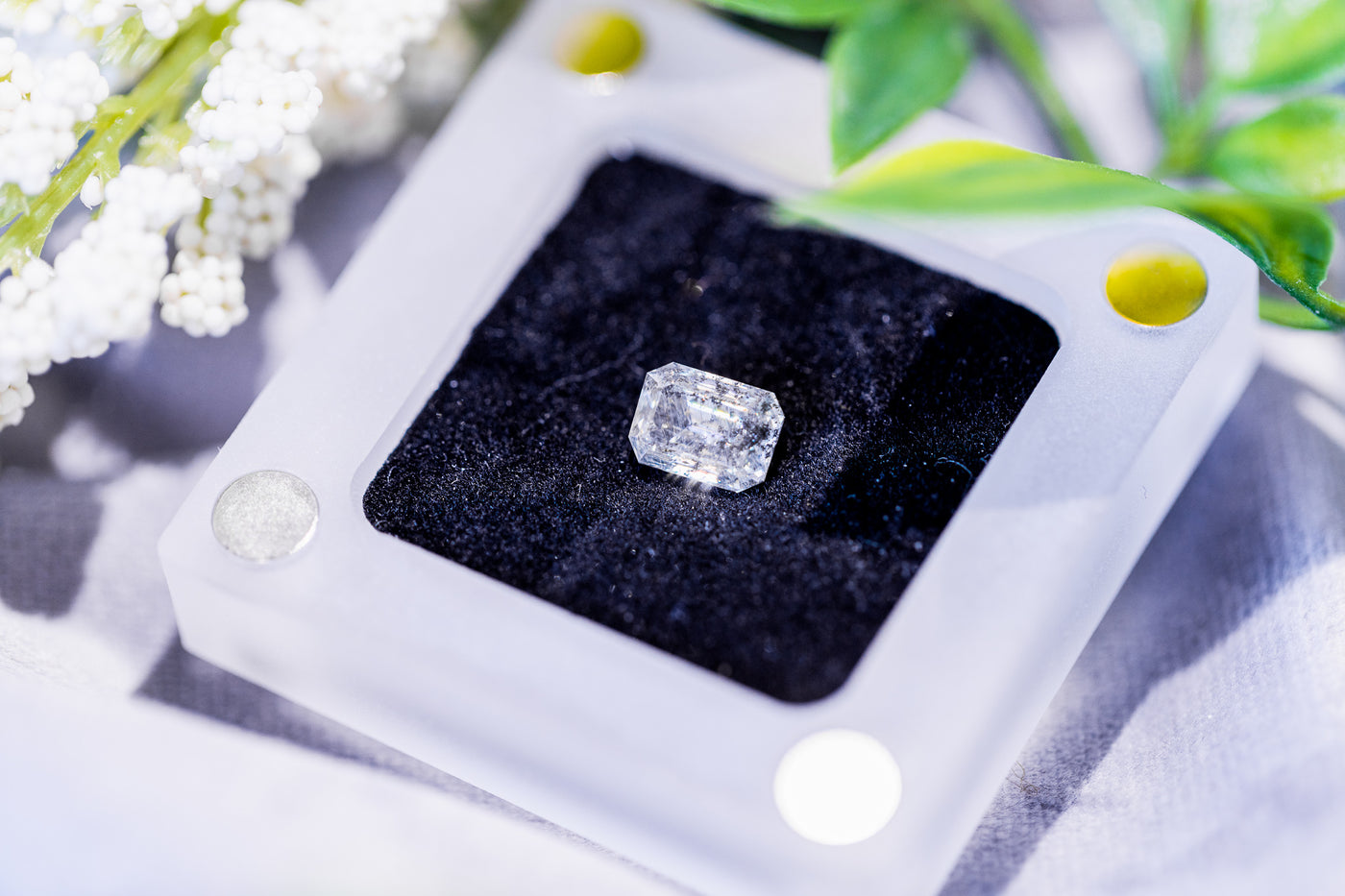 Salt & Pepper Emerald Diamond Faceted FAB Moissanite Loose Stone