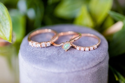 White Opal Gift Set: 3 Rings