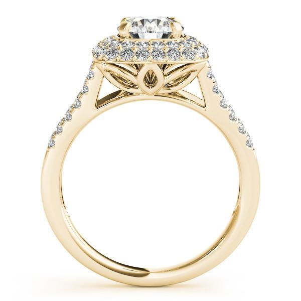 Becca Round Moissanite Split Shank Halo Cathedral Engagement Ring-Custom-Made Jewelry-Fire & Brilliance ®