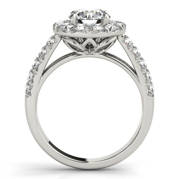 Becky Round Moissanite Halo Cathedral Engagement Ring-Custom-Made Jewelry-Fire & Brilliance ®