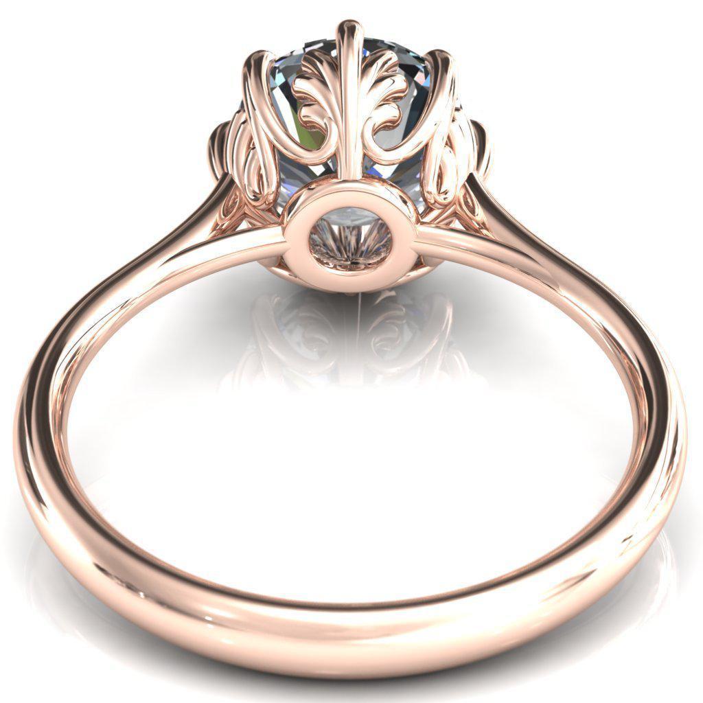 Belinda Round Moissanite Center Element Basket Setting Solid Ring-Custom-Made Jewelry-Fire & Brilliance ®