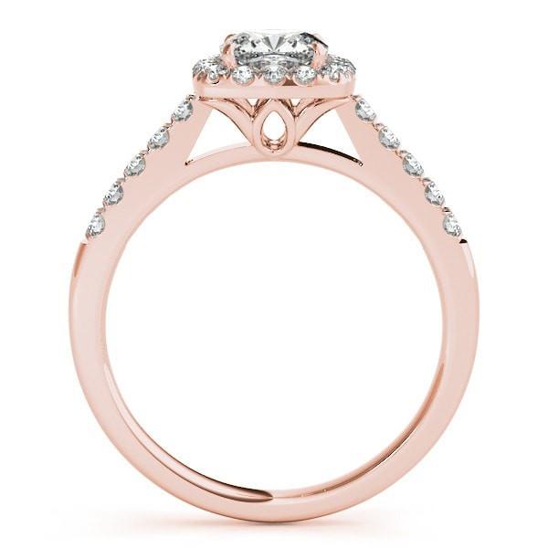 Bertha Round Moissanite Cathedral Diamond Halo Engagement Ring-Custom-Made Jewelry-Fire & Brilliance ®