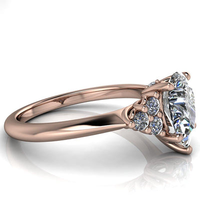 Biddle Pear Moissanite Trio Side Diamonds Engagement Ring-Custom-Made Jewelry-Fire & Brilliance ®