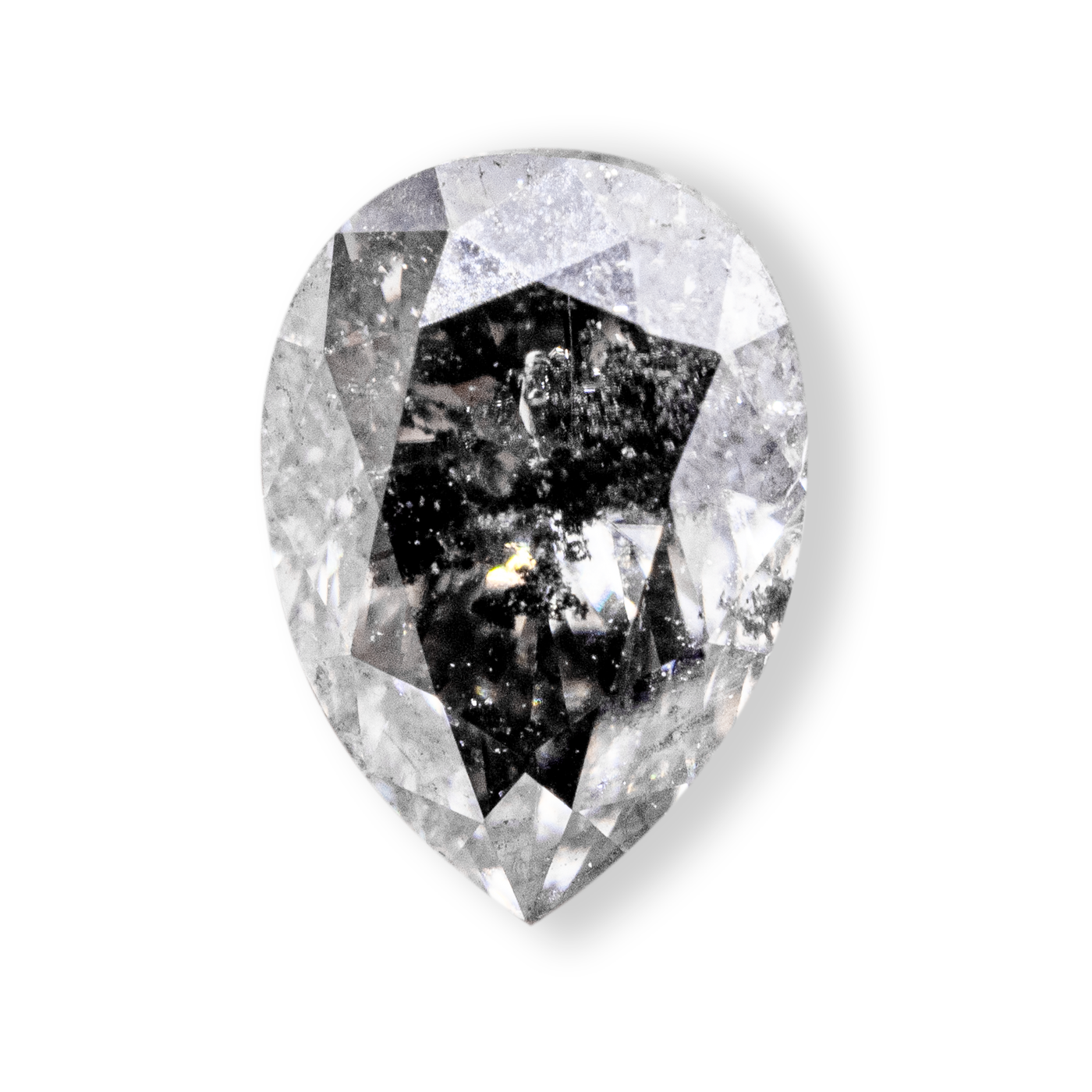 Salt & Pepper Pear Diamond Faceted FAB Moissanite Loose Stone