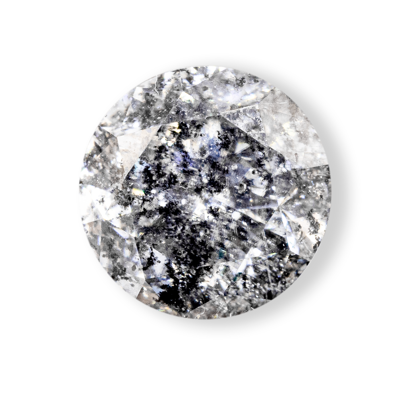 Salt & Pepper Round Diamond Faceted FAB Moissanite Loose Stone