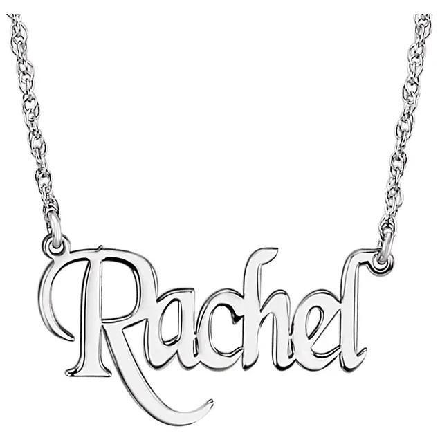 Block Monogram Nameplate with 16" Necklace-FIRE & BRILLIANCE