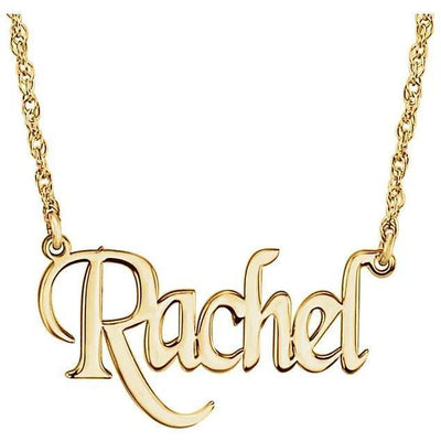 Block Monogram Nameplate with 16" Necklace-FIRE & BRILLIANCE