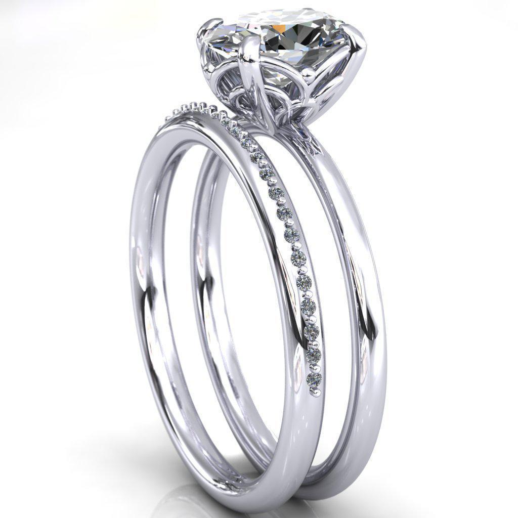 Bond Oval Moissanite Arches With Intersection Spheres Engagement Ring-Custom-Made Jewelry-Fire & Brilliance ®