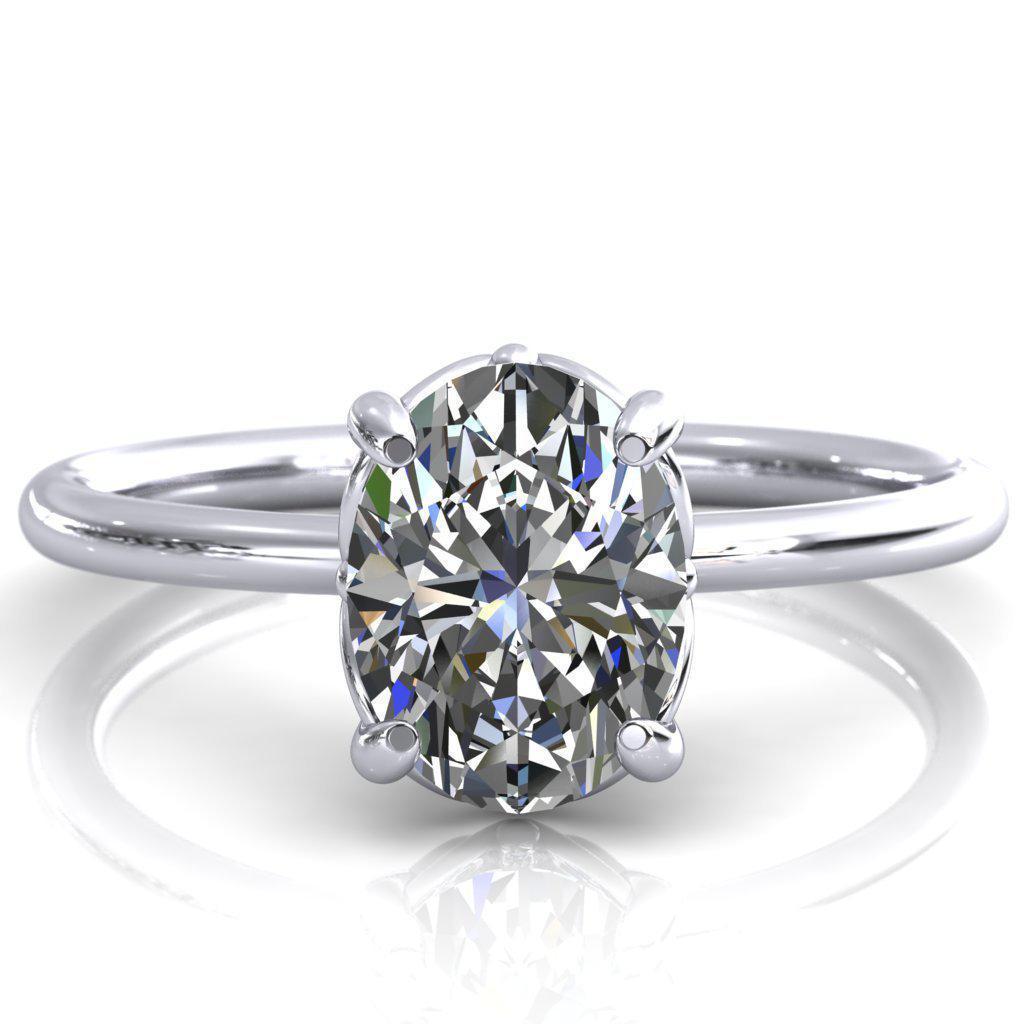 Bond Oval Moissanite Arches With Intersection Spheres Engagement Ring-Custom-Made Jewelry-Fire & Brilliance ®