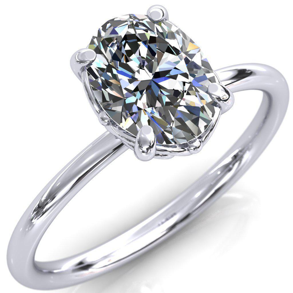 Bond Oval Moissanite Arches With Intersection Spheres Engagement Ring-Custom-Made Jewelry-Fire & Brilliance ®