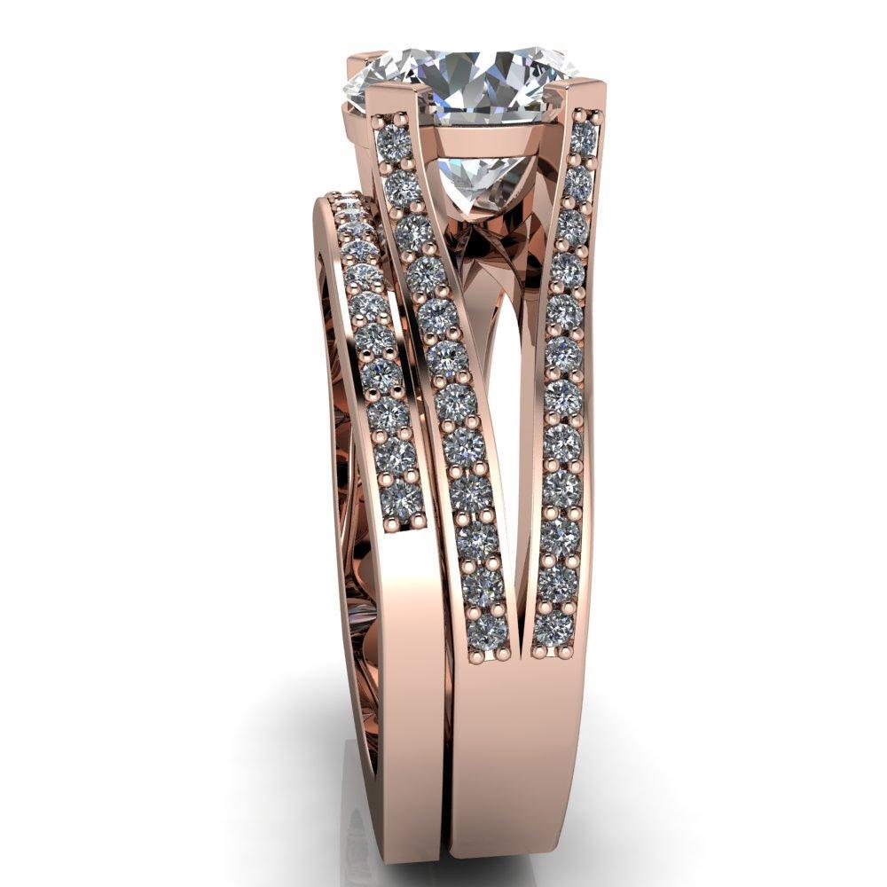 Bonjour Asscher Moissanite 4 Prong Split Shank Diamond Accented Ring-Custom-Made Jewelry-Fire & Brilliance ®
