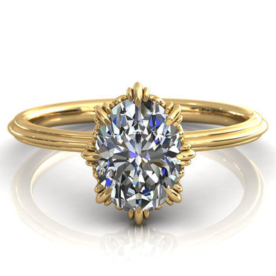 Botticelli Oval Moissanite 6 Fancy Prongs Engagement Ring-Custom-Made Jewelry-Fire & Brilliance ®