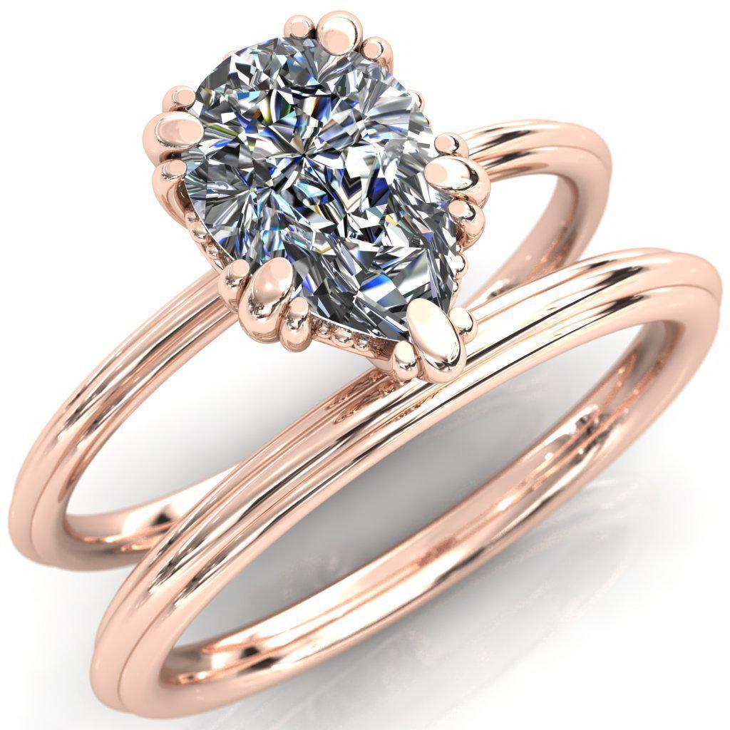 Botticelli Pear Moissanite 5 Fancy Prongs Engagement Ring-Custom-Made Jewelry-Fire & Brilliance ®
