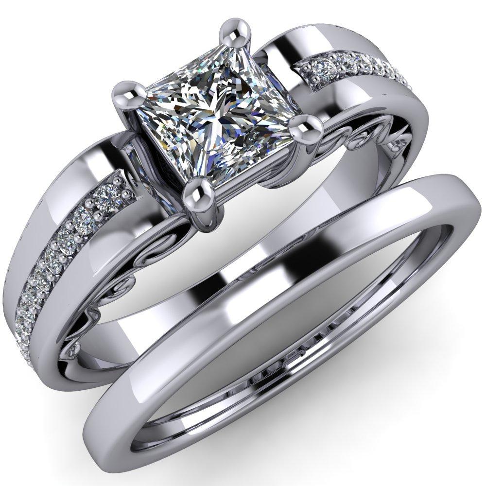 Bree Princess/Square Moissanite Wide Shank Engagement Ring-Custom-Made Jewelry-Fire & Brilliance ®