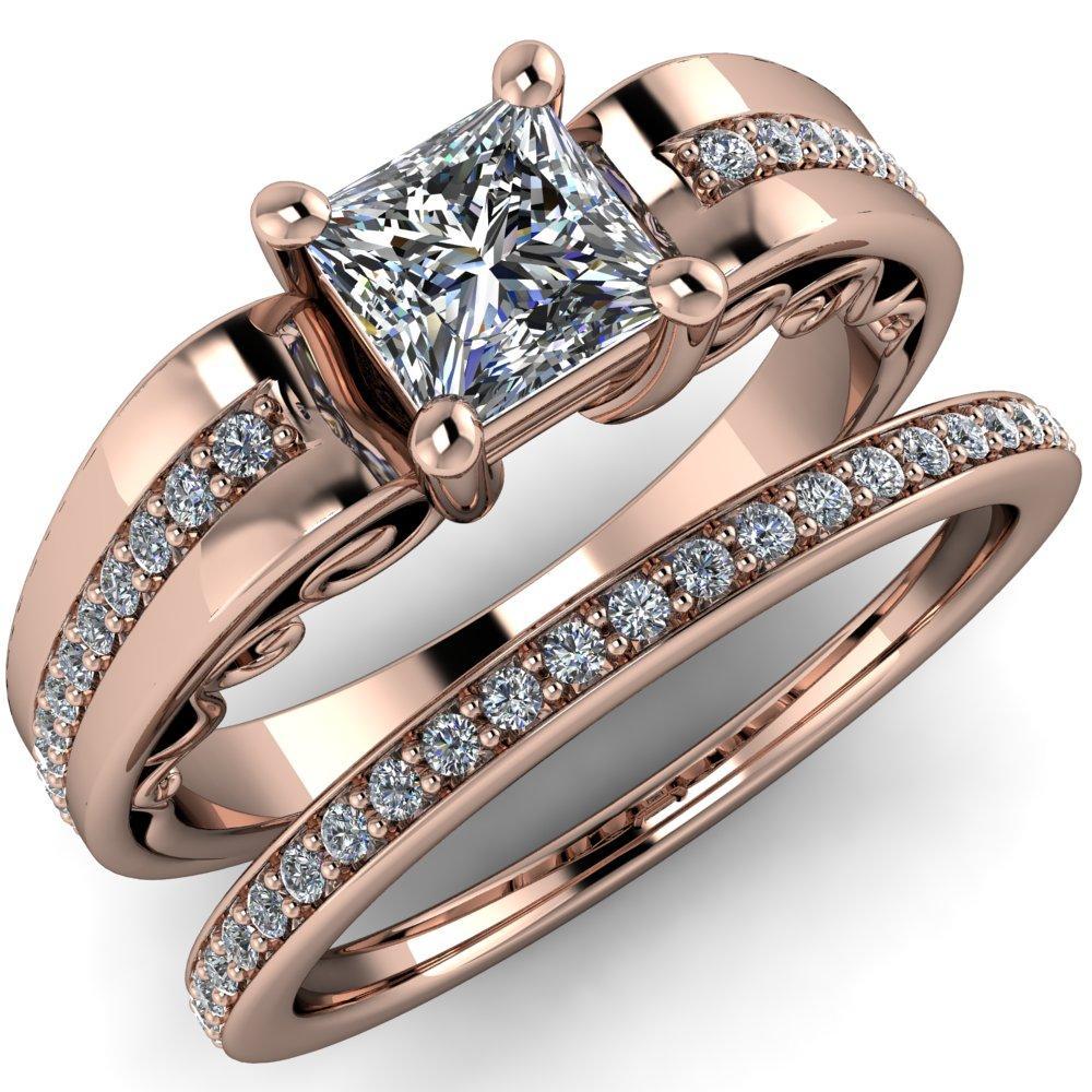 Bree Princess/Square Moissanite Wide Shank Engagement Ring-Custom-Made Jewelry-Fire & Brilliance ®