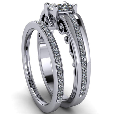 Bree Princess/Square Moissanite Wide Shank Engagement Ring-Custom-Made Jewelry-Fire & Brilliance ®