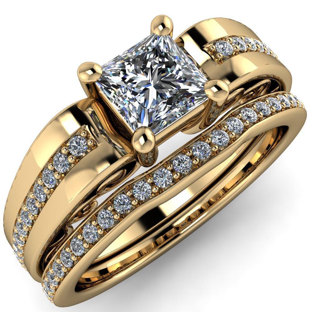 Bree Princess/Square Moissanite Wide Shank Engagement Ring-Custom-Made Jewelry-Fire & Brilliance ®