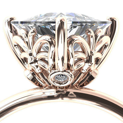 Butterfly Wings Trillion Moissanite 3 Prong Engagement Ring-Custom-Made Jewelry-Fire & Brilliance ®