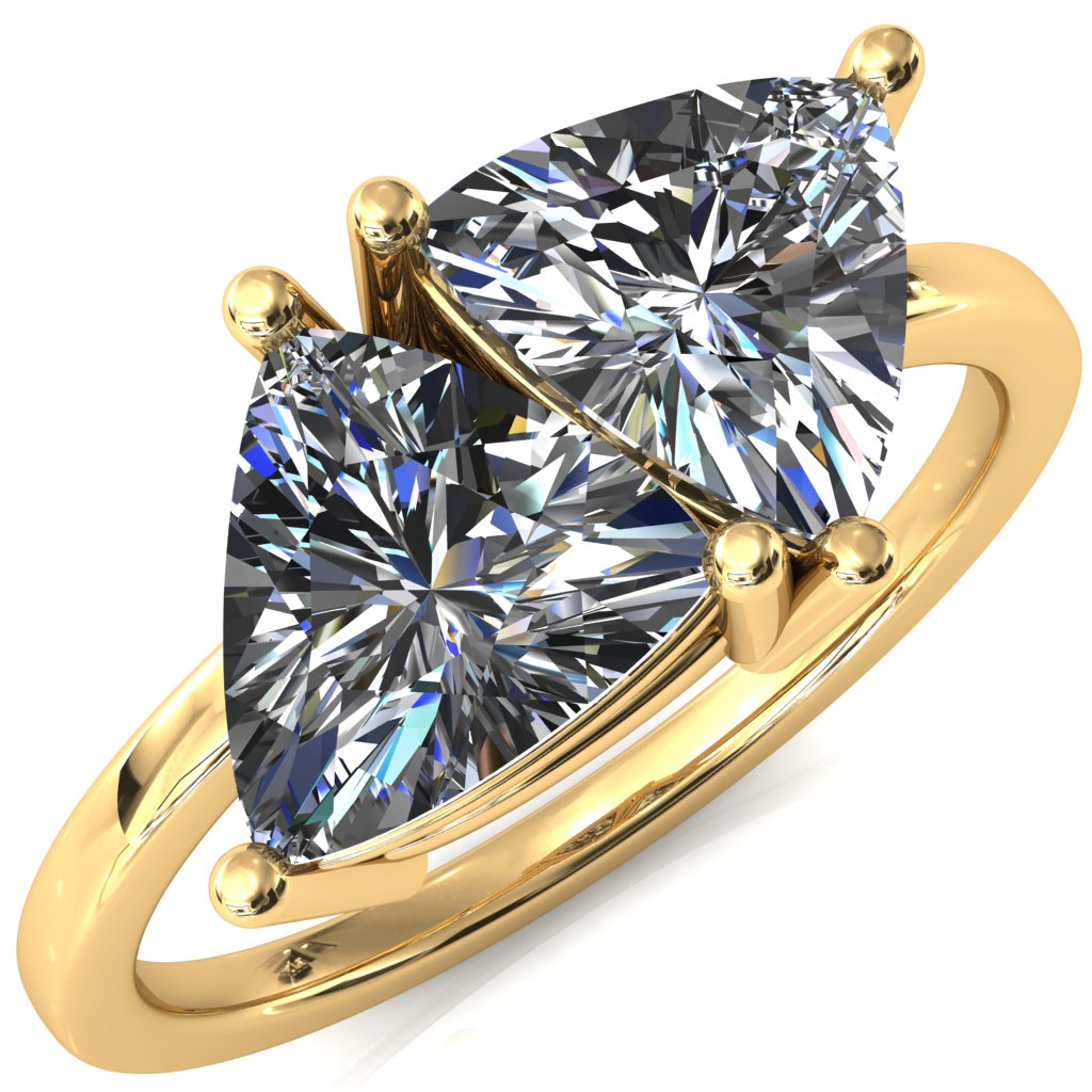 7.5mm Trillion Two-Stone Center Toi Et Moi Ring – FIRE