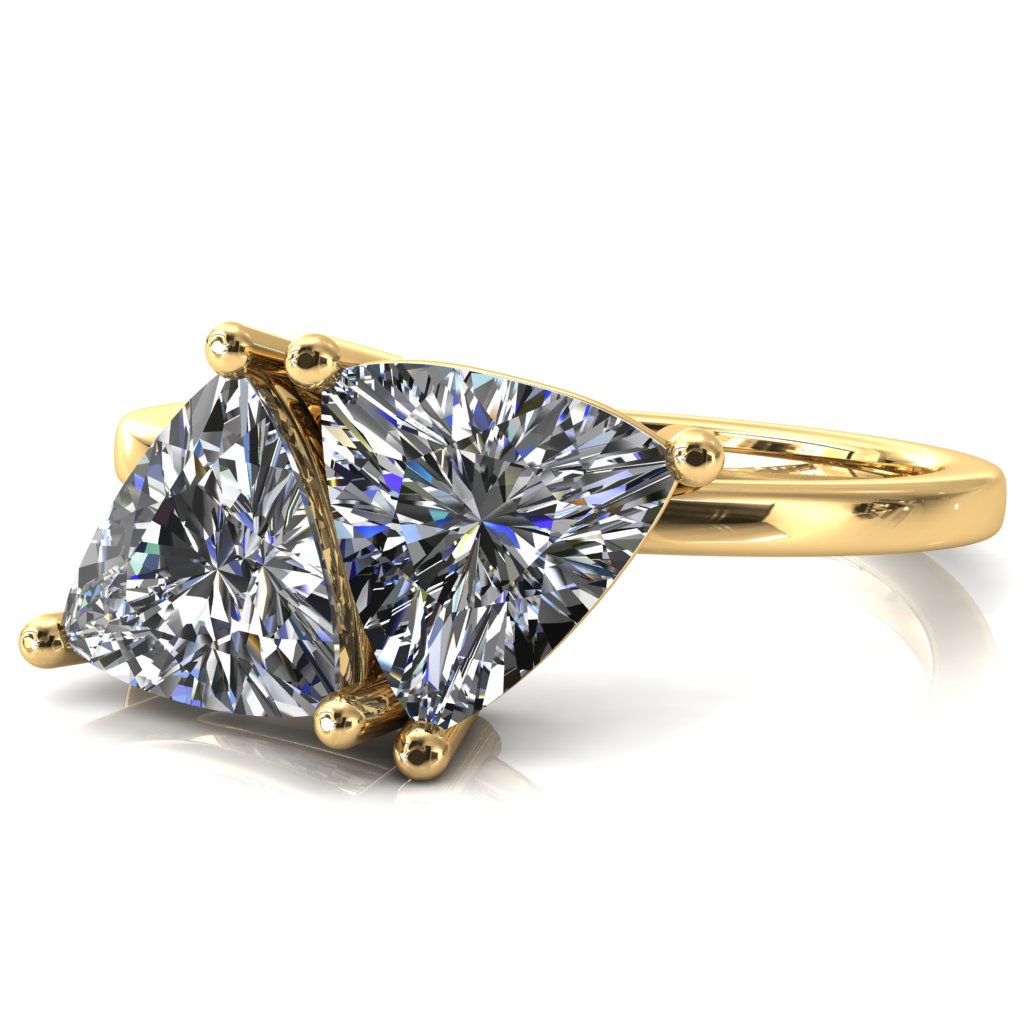 7.5mm Trillion Two-Stone Center Toi Et Moi Ring – FIRE