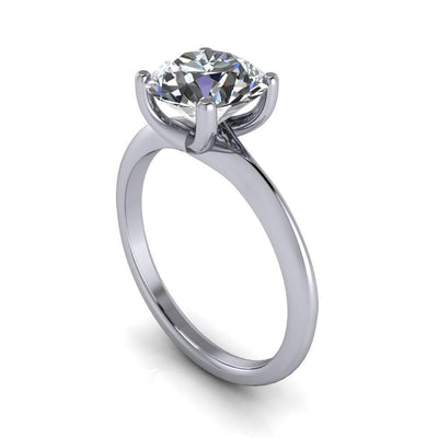 Camila Round Moissanite Classic 4 Cross Prongs Elegant Solitaire Ring-Custom-Made Jewelry-Fire & Brilliance ®
