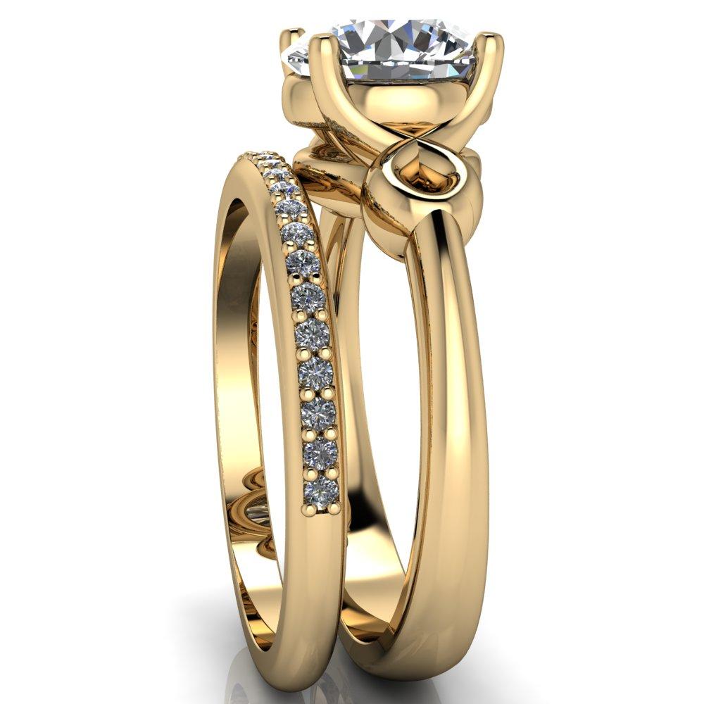 Caprice Round Moissanite Under Bezel Comfort Fit Ring-Custom-Made Jewelry-Fire & Brilliance ®