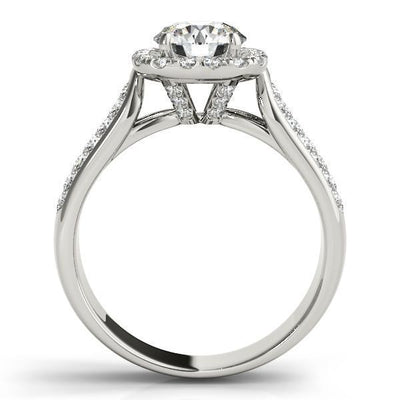 Carrie Round Moissanite Halo Engagement Ring-Custom-Made Jewelry-Fire & Brilliance ®