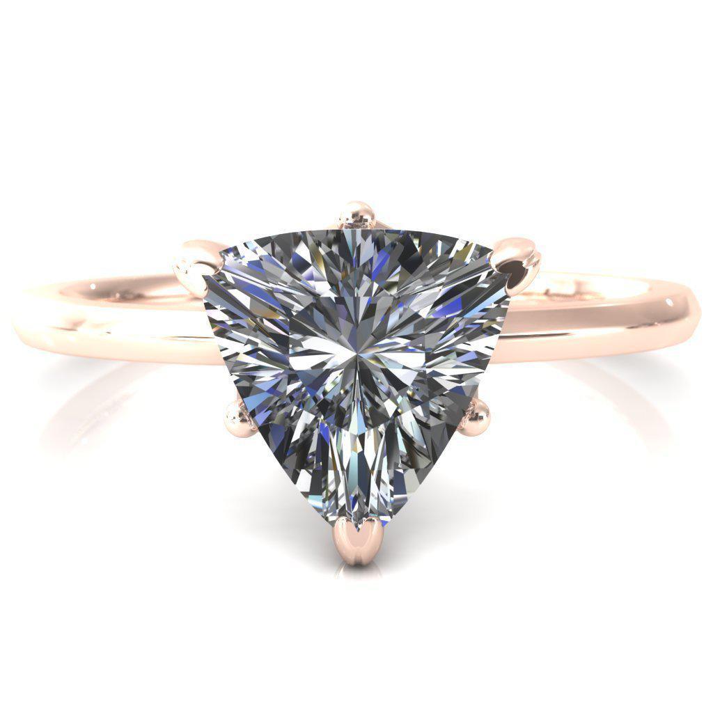 Celina Trillion Moissanite 3 Prong Engagement Ring-Custom-Made Jewelry-Fire & Brilliance ®