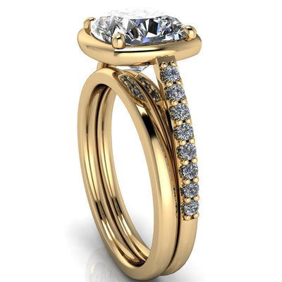 Chantel Cushion Moissanite 4 Prong Illusion Setting Engagement Ring-Custom-Made Jewelry-Fire & Brilliance ®