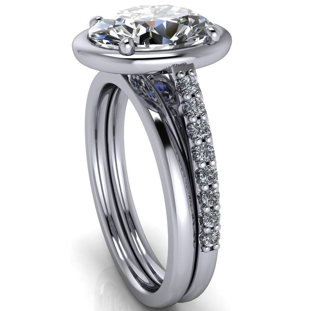 Chantel Oval Moissanite 4 Prong Illusion Setting Engagement Ring-Custom-Made Jewelry-Fire & Brilliance ®