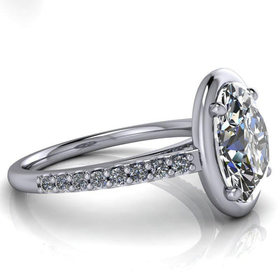 Chantel Oval Moissanite 4 Prong Illusion Setting Engagement Ring-Custom-Made Jewelry-Fire & Brilliance ®