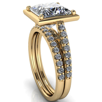 Chantel Princess/Square Moissanite 4 Prong Illusion Setting Engagement Ring-Custom-Made Jewelry-Fire & Brilliance ®