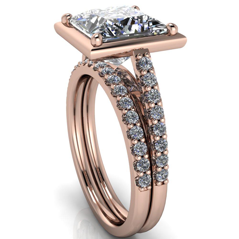 Chantel Princess/Square Moissanite 4 Prong Illusion Setting Engagement Ring-Custom-Made Jewelry-Fire & Brilliance ®