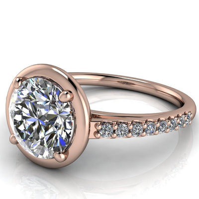Chantel Round Moissanite 4 Prong Illusion Setting Engagement Ring-Custom-Made Jewelry-Fire & Brilliance ®