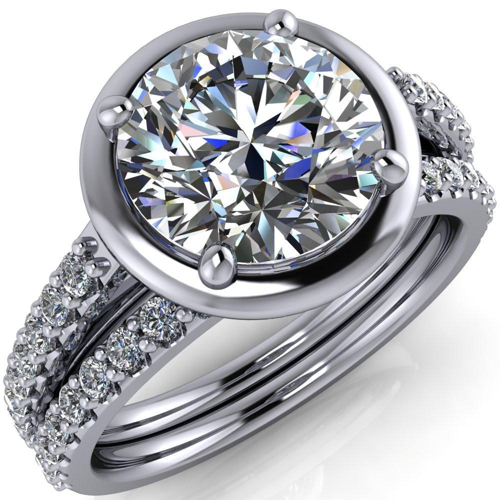 Chantel Round Center Stone 4 Prong Illusion Setting