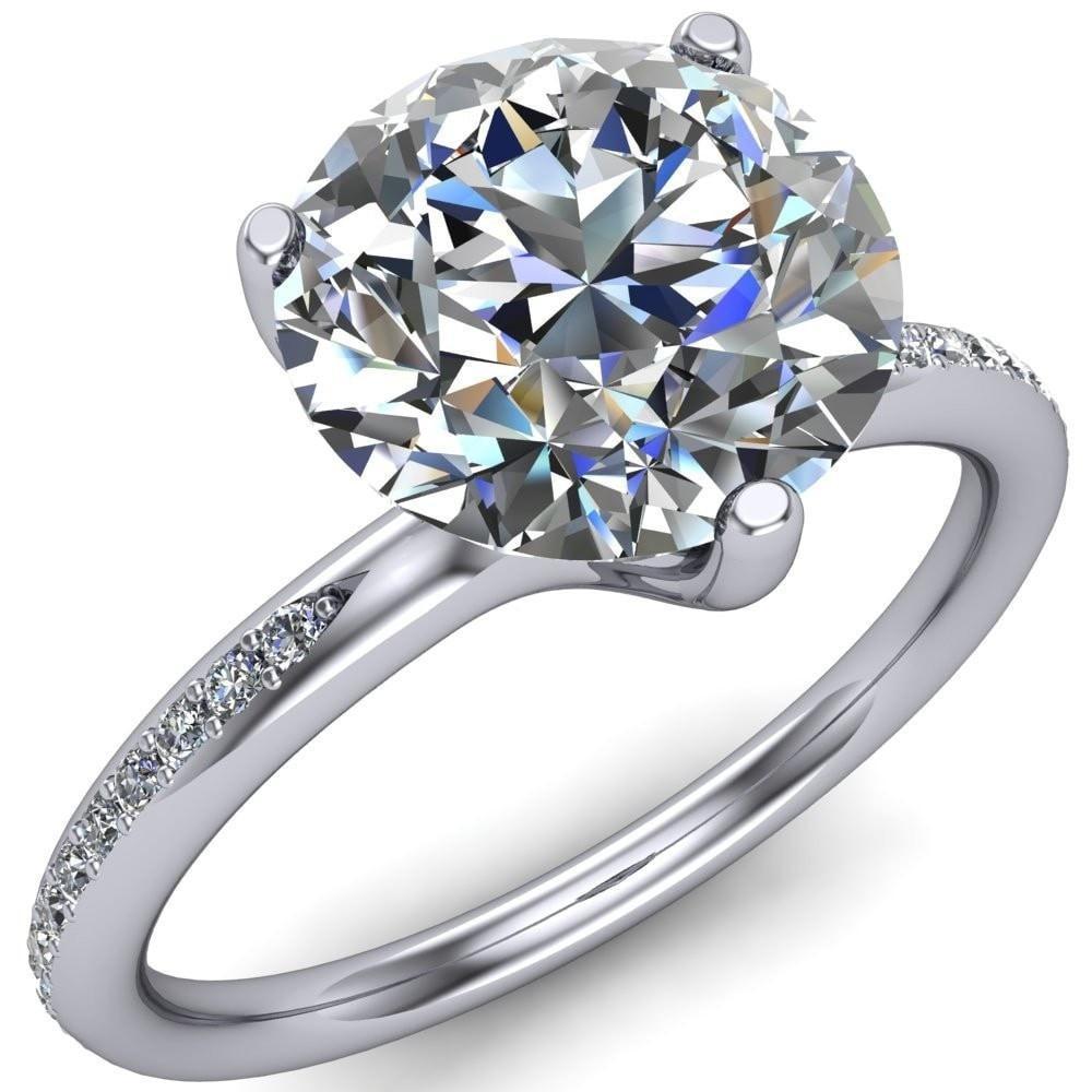 Charlotte Round Moissanite 3 Prong Set Diamond Solitaire Ring-Custom-Made Jewelry-Fire & Brilliance ®