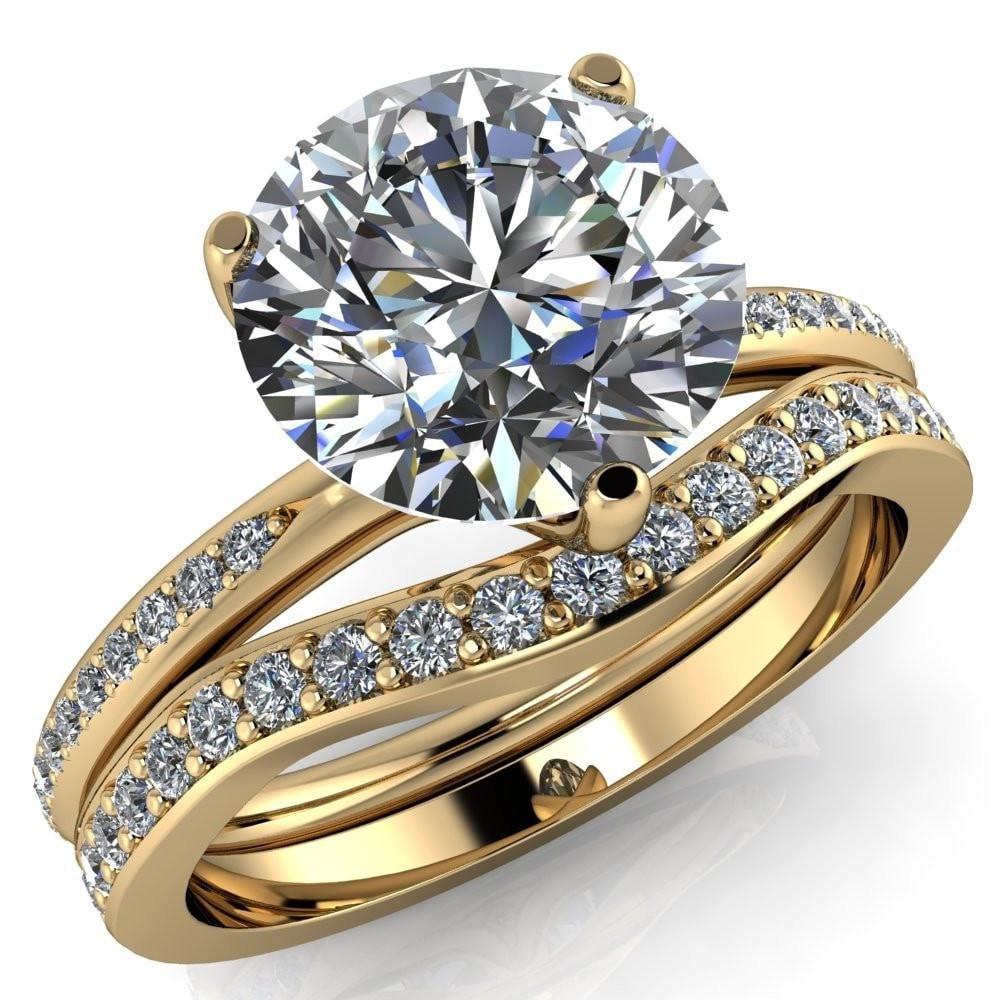 Charlotte Round Moissanite 3 Prong Set Diamond Solitaire Ring-Custom-Made Jewelry-Fire & Brilliance ®